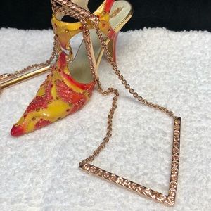 🌹✨rose gold extra long necklace V shaped and link chain